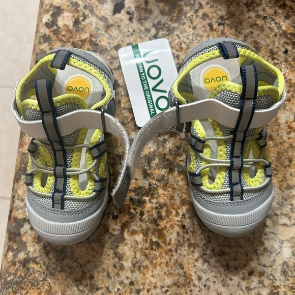 UOVO Gray and Yellow Sandals with Closed Toe and Velcro Straps - Picture 6 of 10